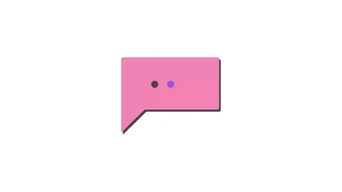 Pink Animated Chat Bubble Typing Icon on White Background Vídeo Stock 346618435