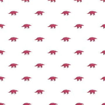 Pink ankylosaurus dinosaur pattern repeating seamless design イラスト素材