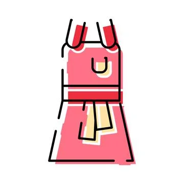 Pink apron for cooking and baking kitchen housework Stock Illustration
