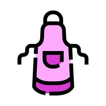 Pink apron cooking uniform kitchen protective garment icon Illustration