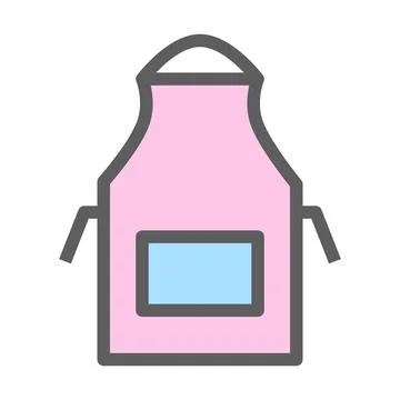 Pink Apron flat Stock Illustration