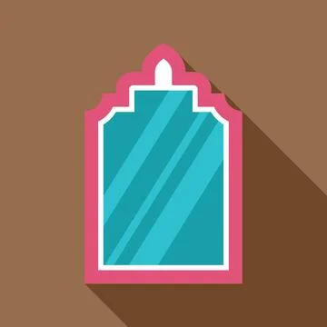 Pink arabic style mirror reflecting light on brown background イラスト素材