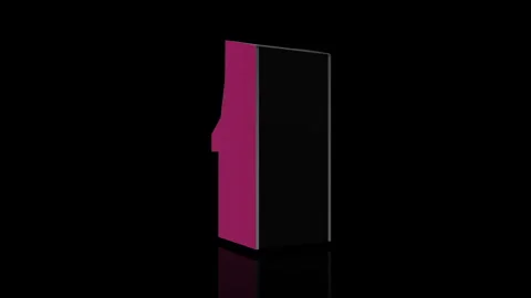 Pink Arcade Machine turns on itself - loop animation - black background Stock Footage 255458199