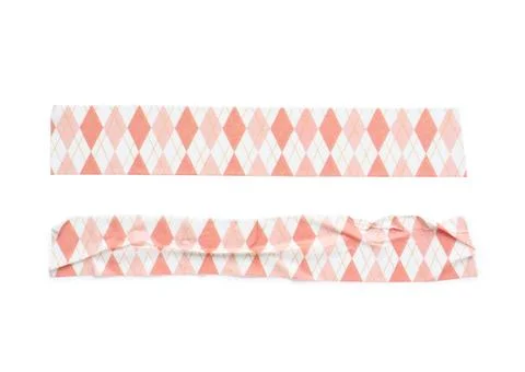 Pink argyle pattern washi tape strips for crafting and decorative projects, i Stock Photos