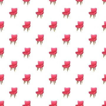 Pink armchairs seamless pattern for interior design Stock Illustration