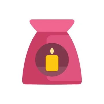 Pink aroma lamp diffusing essential oils with a burning candle inside Stock Illustration
