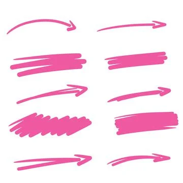 Pink arrow. Abstract rectangular shape. Strokes and smearing for background. Stock Illustration