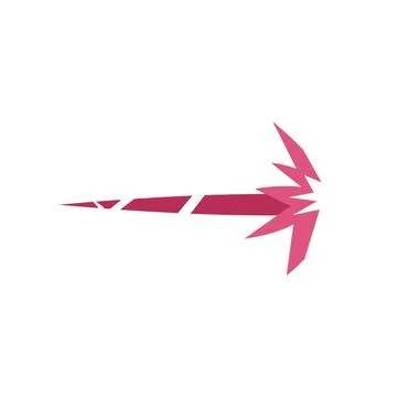 Pink arrow flying and pointing to the right Stock Illustration