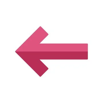 Pink arrow pointing left symbolizing return or previous direction Stock Illustration