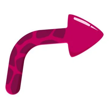 Pink arrow pointing right with giraffe skin texture Illustrazione stock