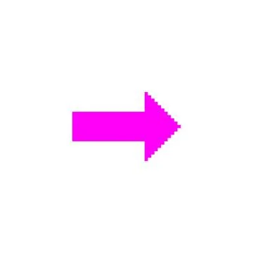 Pink arrow Y2K vector icon pixel art, game right side direction pointer, click 스톡 일러스트