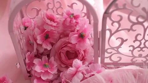 Pink Artificial Flowers Sakura 스톡 동영상 71776305