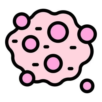Pink asteroid flying in space with craters and debris Stock Illustration