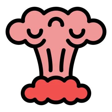 Pink atomic bomb exploding creating a mushroom cloud Stockillustratie