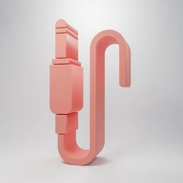 Pink Audio jack icon isolated on pink background. Audio cable for connectio.. Stock Illustration
