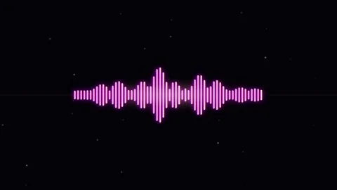 Pink audio waveform animation on black background Stock Footage 341954709