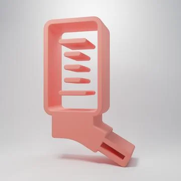 Pink Automatic drinker for small pets icon isolated on pink background. Min.. 스톡 일러스트