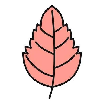 Pink autumn leaf icon representing nature and ecology Illustrazione stock