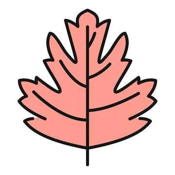 Pink autumn oak tree leaf icon design 스톡 일러스트