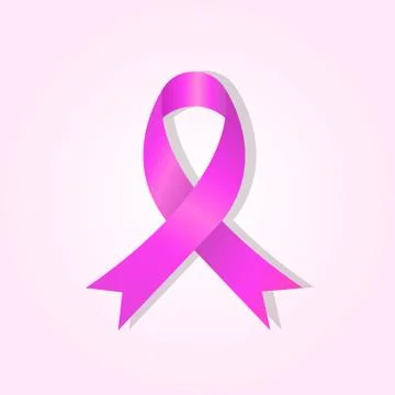 Pink awareness ribbon on pink glow background Stock Illustration