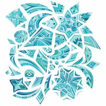 Pink aztec winter design elements Stock Illustration