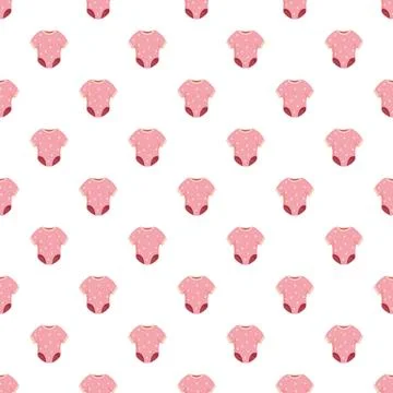 Pink baby bodysuit pattern creating seamless background Illustrazione stock