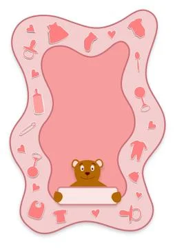 Pink baby frame Stock Illustration
