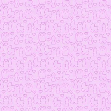 Pink Baby Tile Pattern Repeat Background Illustrazione stock