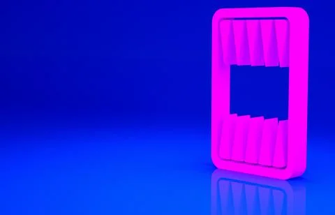 Pink Backgammon board icon isolated on blue background. Minimalism concept. 3 Stock Illustration