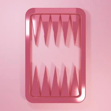 Pink Backgammon board icon isolated on pink background. Minimalism concept... Stock Illustration