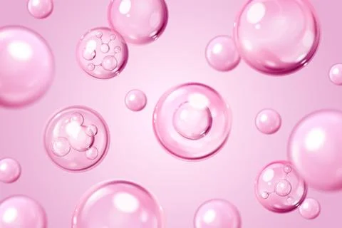 Pink background with 3d collagen cell pattern Stock Illustration