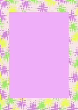 Pink background around the edge frame white with colorful stars Stock Illustration