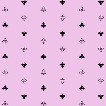 A pink background with black fleurons pattern Stock Illustration