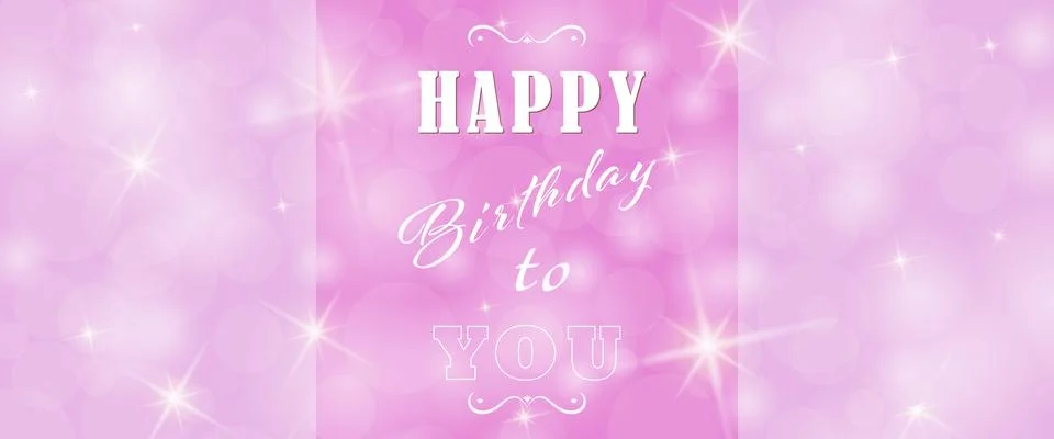 Pink background with bokeh elements, hearts, twinkling stars and the inscript Illustrazione stock