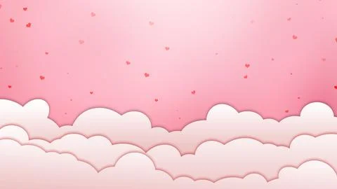 Pink background with cloud Illustrazione stock