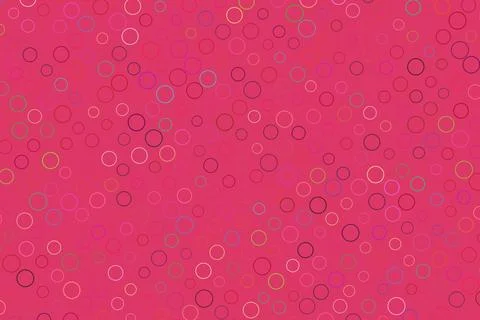 Pink background with colorful circle patterns and bubbles Stock Illustration