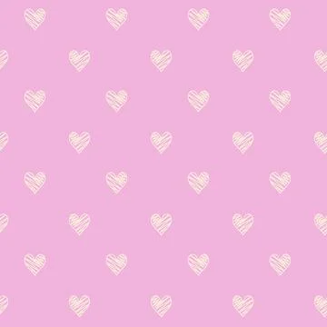 Pink background creating seamless hand drawn heart pattern Stock Illustration