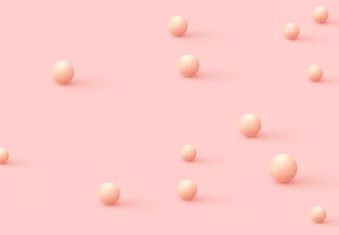 Pink background with decorative 3d sphere balls. Stock Illustration