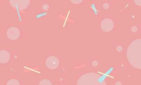 Pink background with decorative elements. Geometric temlate for poster. Vecto Stock Illustration