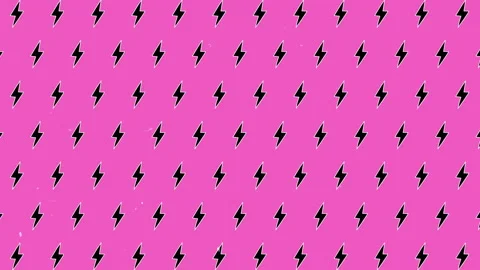 Pink background displays repeated black lightning bolt patterns. Stock Footage 291177516