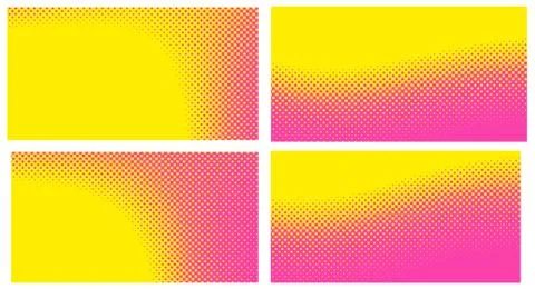 Pink background with dots. Set abstract background with halftone dots design. Stock Illustration