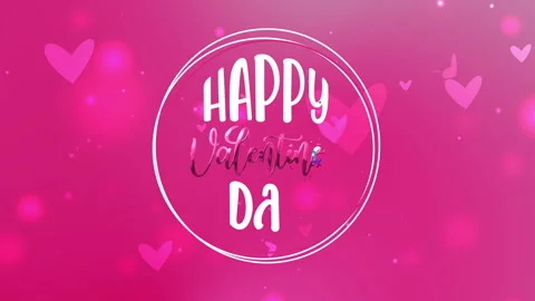 Pink background features Happy Valentines Day text hearts and sparkles Vidéo 296319426