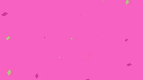 Pink background with floating green confetti shapes イラスト素材