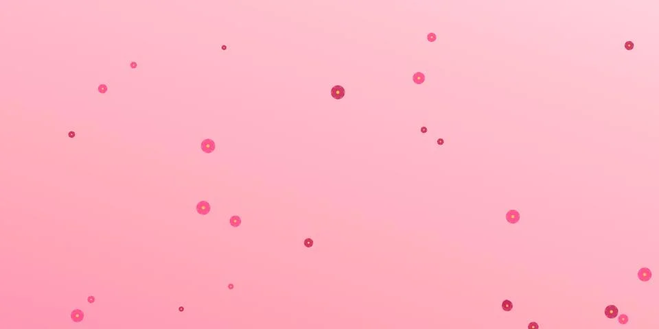 Pink background with floating small circles and dots Stock Illustration