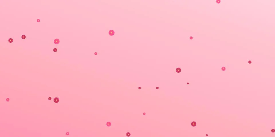 Pink background with floating small circles and dots Stock Illustration