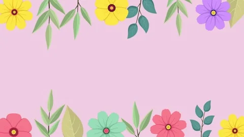 Pink background with floral animation Stock Footage 280067910