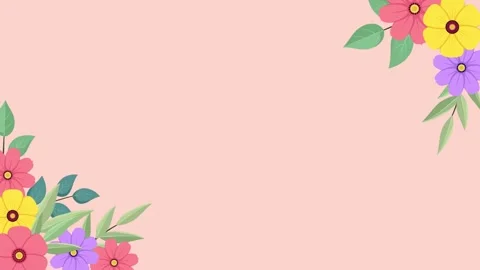 Pink background with floral frame animation Stock Footage 280067942