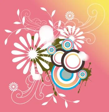 Pink background flower pattern Stock Illustration