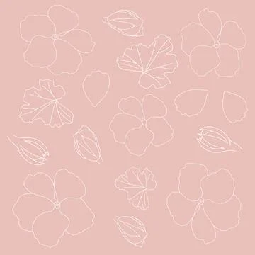 Pink background with flowers. Floral pattern. イラスト素材