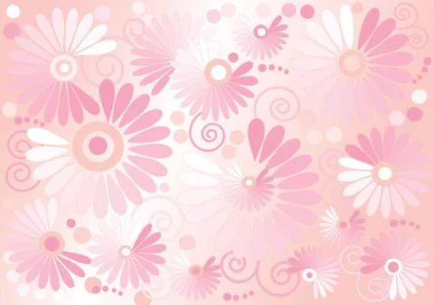 Pink background  with flowers Stock Illustration